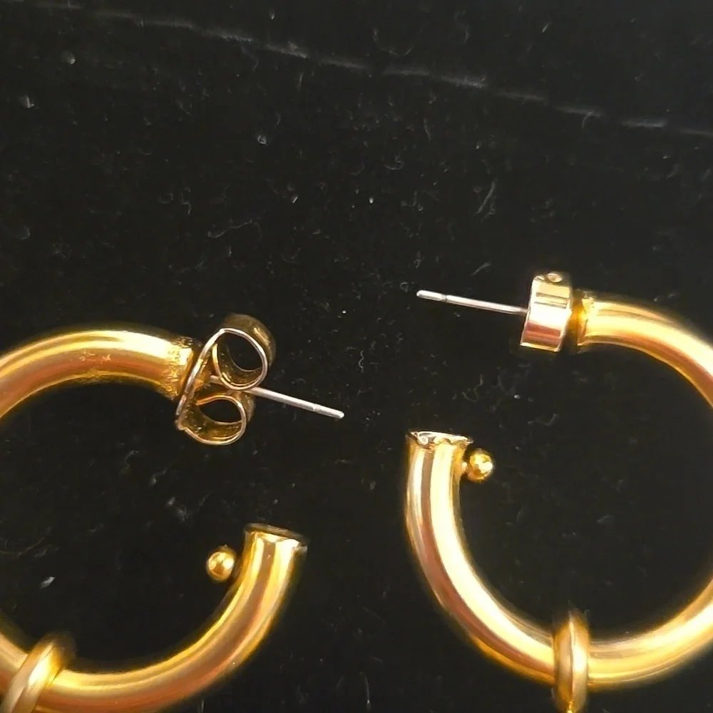 B and E Jewelers Brass Mosaic Heart Earrings